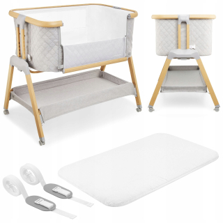 Cestovná postieľka Moby System 62 x 96 cm, odtiene hnedej a béžovej